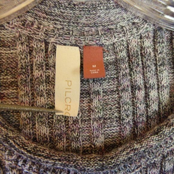 Anthropologie Pilcro Sweater Vest Women's Medium Gray Silk Blend Ribbed - Picture 2 of 9